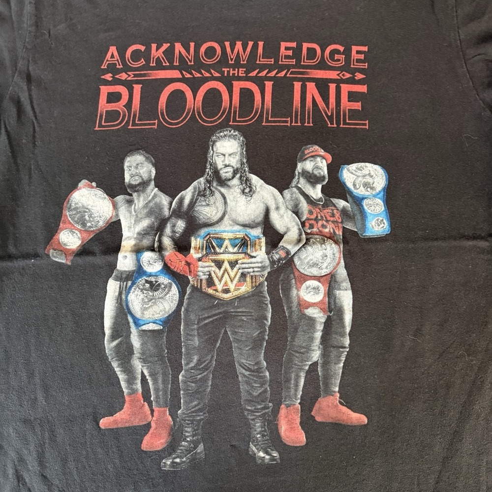 WWE Bloodline T Shirt Mens XL Black Roman Reigns Usos Wrestling Graphic Tee